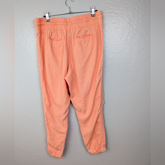 Athleta Cabo Linen Jogger Pants Cactus Peach 12 - Picture 3 of 5